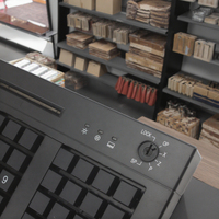 Venta al por mayor LIF KB78 caja registradora totalmente programable POS teclado 78 teclas con lector de tarjetas magnéticas para sistemas POS