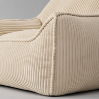 Fauteuil pouf en velours côtelé avec repose-pieds, canapé paresseux moderne et confortable pour salon et chambre à coucher