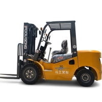Forklift Diesel 2.5 3 3.5 Ton, Angkat 6000mm, Mast 2 Tahap Free Lift, Chassis Tahan Lama, Ban Solid, Offroad, Untuk Industri dan Bengkel yang Berat
