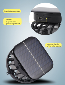 Chapeau de soleil anti-UV pour la pêche en plein air en été, protection contre l'exposition au soleil, chapeau à ventilateur solaire, chapeau de <span class=keywords><strong>camping</strong></span> - Product Image 5