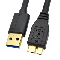 Kabel Data USB3.0 dengan Konektor Berlapis Emas untuk Transmisi Data Jalur AM-BM/AM-MICRO B/AM-AM/AM-AF