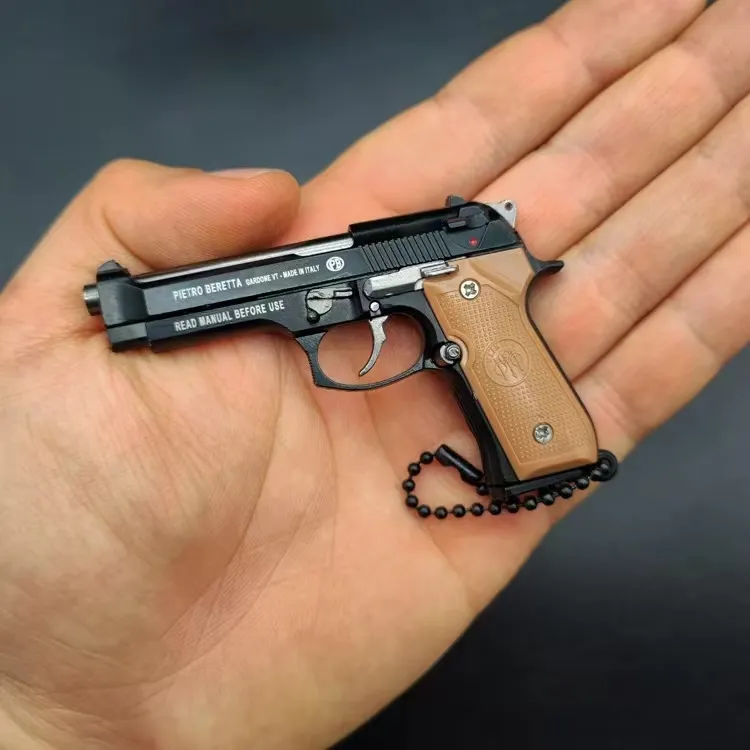Мини-пистолет 1/3 BERETTA 92F со съемным револьвером, модель оружия, подвеска, металлическая цепочка для ключей, аксессуары для рюкзака
