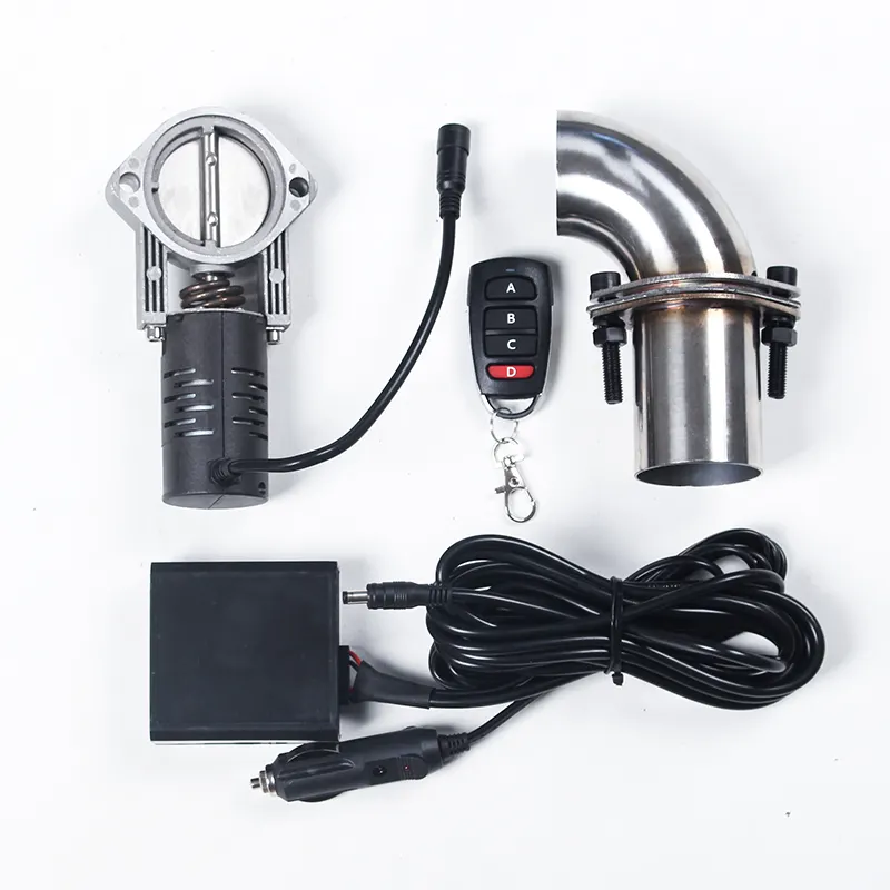 Universal 2.5" 63MM Electric Flange variable Exhaust Cutout Automotive Elbow pipe Valve with ABCD 4 keys remote Control