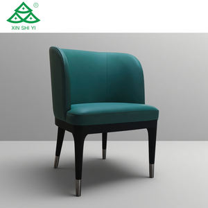 Sillón de respaldo de cojín de cuero hecho a medida <span class=keywords><strong>para</strong></span> uso de Hotel de grano abierto con pierna de madera maciza personalizada <span class=keywords><strong>para</strong></span> vestíbulo de Hotel, sillón de salón <span class=keywords><strong>para</strong></span> dormitorio - Product Image 3