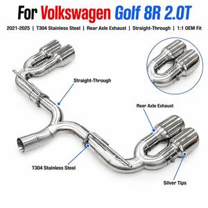 Sistema de Escape Trasero de Acero Inoxidable T304 para Volkswagen <span class=keywords><strong>Golf</strong></span> 8R 2.0T <span class=keywords><strong>2021</strong></span>-2025, Mejora del Sonido de Rendimiento Catback - Product Image 1