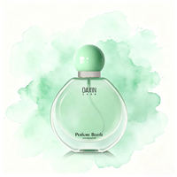 Flacon de parfum rond élégant pour femme avec bouchon sphérique, couleur et logo personnalisés, contenant de parfum classique pour femme, vente en gros
