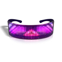 Nouveau style de lunettes à écran LED contrôlées par l'application lunettes à lumière LED rechargeables USB