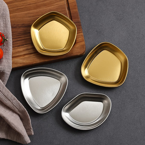 Stainless Steel Condiment Dish 3 Compartment Rectangle Serving Tray For Soy Sauce Dipping Pickle - Product Image 4