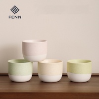 Tasse à expresso en céramique rétro FENN avec logo personnalisé, 150 ml, tasse à thé Kung Fu en poterie, tasse à café en porcelaine écologique, tasse en argile
