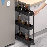 Chariot de rangement personnalisé à 3 niveaux pour salle de bain, chariot utilitaire coulissant pour bureau, cuisine, buanderie, endroits étroits