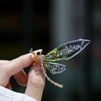 Broche Plaquée Cuivre Acrylique Transparente Aile de Libellule, Accessoire Vestimentaire Papillon, Corsage Abeille – Meilleure Vente Beauté