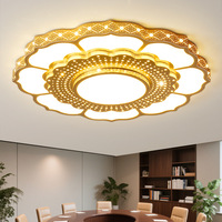 Lampe de plafond décorative florale élégante à LED moderne avec couvercle en acrylique en forme de fleur et base en fer pour salon, hall
