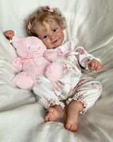 Muñeca de bebé Reborn NPK de 60CM para niño, Maddie de tacto suave Real con pelo rubio rotado, muñeca hecha a mano de alta calidad