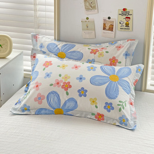 Nouvel ensemble de 2 taies d'oreiller imprimées 100 % coton 2026, douces et respirantes, taille standard 48x74cm pour dortoir - Product Image 2