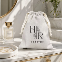 Sac à cordon de luxe à chevrons, prix d'usine, pour emballage de sacs à main, pochette cadeau personnalisée avec logo imprimé, sac anti-poussière en coton sergé