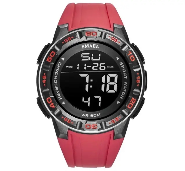 Smael 1508 New Digital Movement Fashion Electronic Style Sport Rubber Watch for Men Watches Wholesale Low Price Chronograph