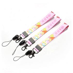 Porte-clés lanière à sangle courte de marque 10 couleurs en vrac en gros avec sérigraphie - Product Image 4