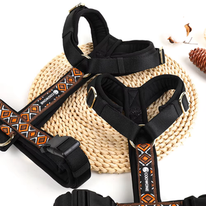 OEMカスタムパターンY字型犬用ハーネス、ノープル、通気性、ソフトパッド入りペットハーネス、調節可能、耐久性のある犬用リードハーネスセット - Product Image 3