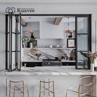 Puertas y Ventanas de Aluminio Kuavee para Proyectos de Villas, Ventana Corredera Plegable con Marco de Aluminio a Medida, Resistente al Viento y al Sonido