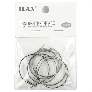 Orecchini a Cerchio Ilan 50mm Placcati Argento Set di Gioielli 6 Pezzi - Product Image 1