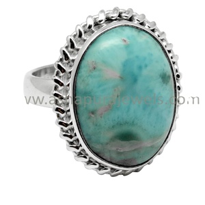 จักรวาลรูปไข่ Sky_Blue Larimar Bezel 925แหวนเงินสเตอร์ลิง,925เครื่องประดับเงินสเตอร์ลิง,ออนไลน์พลอยเครื่องประดับเงิน - Product Image 5