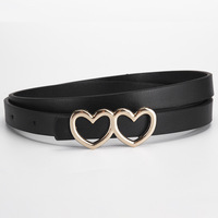 Ceinture pour cheveux pour femme de style rétro classique vintage, jean décontracté avec boucle en alliage assortie Joker Love, largeur 1,4 cm, longueur 90 cm