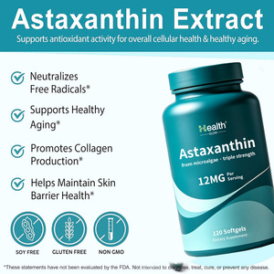 Capsules d'astaxanthine en gélules souples, fabricant de compléments alimentaires OEM, beauté de la peau, anti-âge, antioxydant, santé de la vue, vente en gros, GMP - Product Image 3