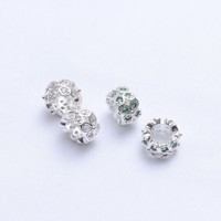 Lot de 20 perles entretoises en laiton plaqué or 18 carats avec grand trou et zircon cubique, pour la fabrication de bracelets et colliers DIY