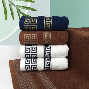 Juego de Toallas de Baño de Algodón con Patrón Geométrico, Rectangulares, Jacquard, para Uso Doméstico, para Adultos - Product Image 1