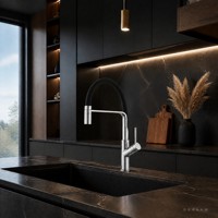 Robinet de cuisine extractible en laiton GEASAM, à monocommande, cartouche céramique, finition chromée, pour distributeur