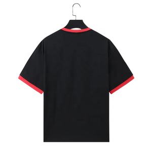 T-shirt à col ras du cou en polyester 180 pour hommes, 100% g, patchwork vintage, manches courtes, vêtements de fitness courts imprimés - Product Image 2