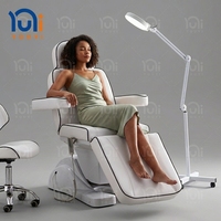 Table de massage électrique confortable avec dossier blanc réglable pour salon de beauté, soins du visage, spa et extensions de cils