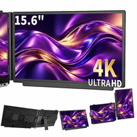 Moniteurs portables pour ordinateurs portables 15,6 pouces 4K, moniteur portable 3 en 1 avec support à clipser, extension multi-écrans pour la vente en gros OEM
