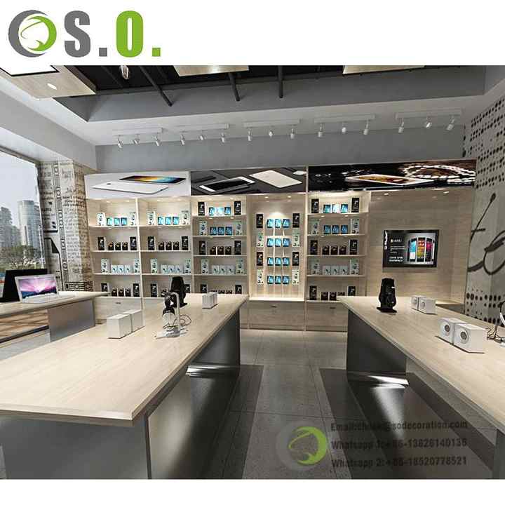 Customized Mobile Phone LED Display Showcase Mobile Phone Store Digital Products Mobile Phone Display Cabinet