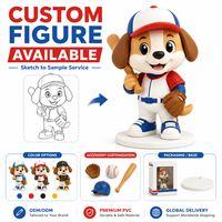 Figurine PVC personnalisée OEM ODM, Mascotte chien de baseball, Jouet, Poupée en plastique, Statue d'athlète de collection, Modèle de chiot