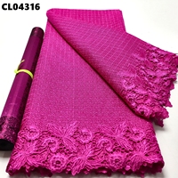 Tissu Dentelle Guipure Cordon de Luxe Orange Brûlé Broderie Hydrosoluble Creuse Sexy pour Mariage Traditionnel 5 Yards