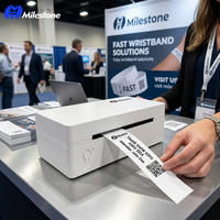 Milestone MHT-L1091 110mm 203DPI USB Özel Barkodlu Sergi Fuarı Açılır Stand Termal Bileklik Yazıcısı Stokta