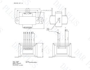 Transformador de Audio DAR PLUS de Bobinado Múltiple, Tipo Cuadrado, Monofásico, 50Hz, Mejor EI76*35, para ROHS, para 70.7V - Product Image 3