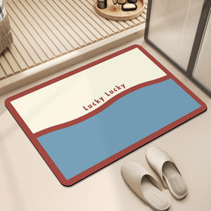 Alfombra de Baño Rectangular de Diseño Minimalista, Antideslizante y Absorbente, con Bloques de Color en Diatomita - Product Image 5