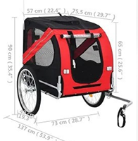 Remorque de vélo pliable en textile pour animaux de compagnie, 2 roues, chariot de transport pour chien, poussette de voyage avec fermeture éclair, couleur et logo personnalisables