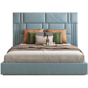 <span class=keywords><strong>Ive</strong></span>-Star Deluxe Cama doble simple Muebles de dormitorio modernos con marco de madera tapizado Estilo suave - Product Image 2