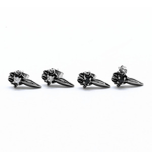 yunnique Flower <b>Stud</b> <b>Earrings</b> <b>Black</b> And White Claw Setting Diamond Inlay Gift Jewelry Geometric Design GZYE-0569 - Product Image 2