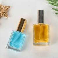Flacon de parfum carré en verre rechargeable de 10 ml, 15 ml, 30 ml, 50 ml, 100 ml, vaporisateur à fine brume, flacon de parfum avec bouchon en aluminium