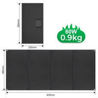 Panneau Solaire Pliable ETFE HPBC 60W, Panneaux Solaires 80W 100W, Module Solaire Photovoltaïque Portable pour Chargeur de Batterie