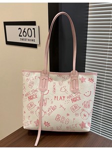 2026 New Trendy Large Capacity Versatile Tote <b>Bag</b> with Unique Graffiti Design, Simple and Stylish Shoulder <b>Bag</b> for Women - Product Image 4
