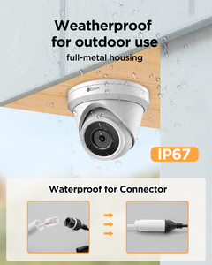 Caméra de sécurité dôme IP PoE 4COVR 4MP UHD pour extérieur et intérieur, objectif 2,8 mm, détection de mouvement humain, vision nocturne - Product Image 5