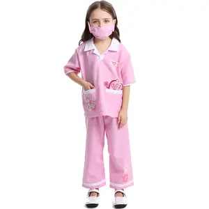 في المخزون للأطفال مصدر جديد للفتيات الأطفال البيطرية لعب الأدوار الملابس الطبية الموظفين ملابس تأثيري المهنية