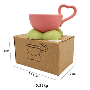 Commercio all'ingrosso colorato 160ml piccola tazza di ceramica Set-allegro Design carino per bambini colazione, latte, caffè e bevande da Dessert - Product Image 6