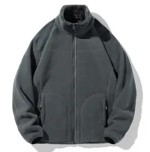 Manteau de fourrure vierge pour homme, veste en laine de Sherpa, fermeture éclair, veste polaire personnalisée