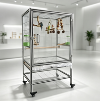Volière pour oiseaux en aluminium de qualité supérieure, grande zone de jeu, cage à perroquets, montage facile, cage pour oiseaux de compagnie, construction robuste, maison pour oiseaux